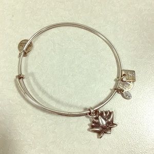 Silver Alex & Ani Lotus Blossom Bracelet