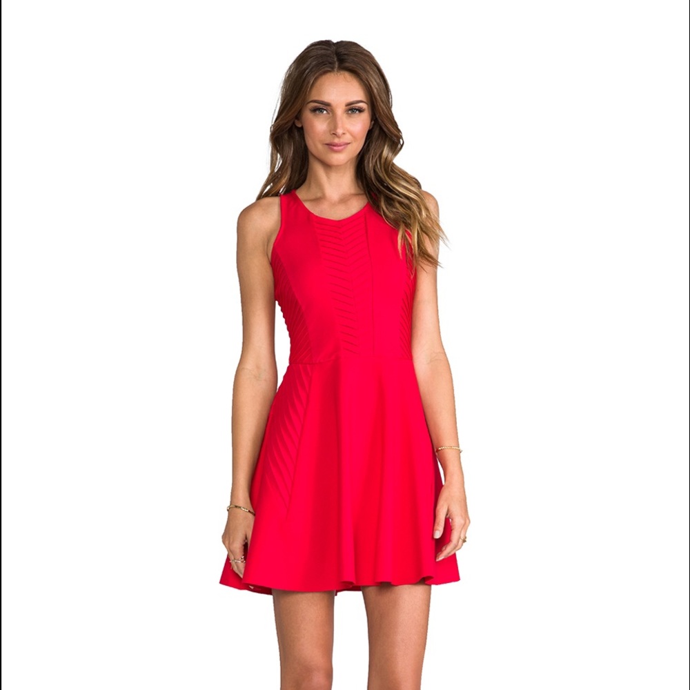 Parker Red Fit and Flare Dress