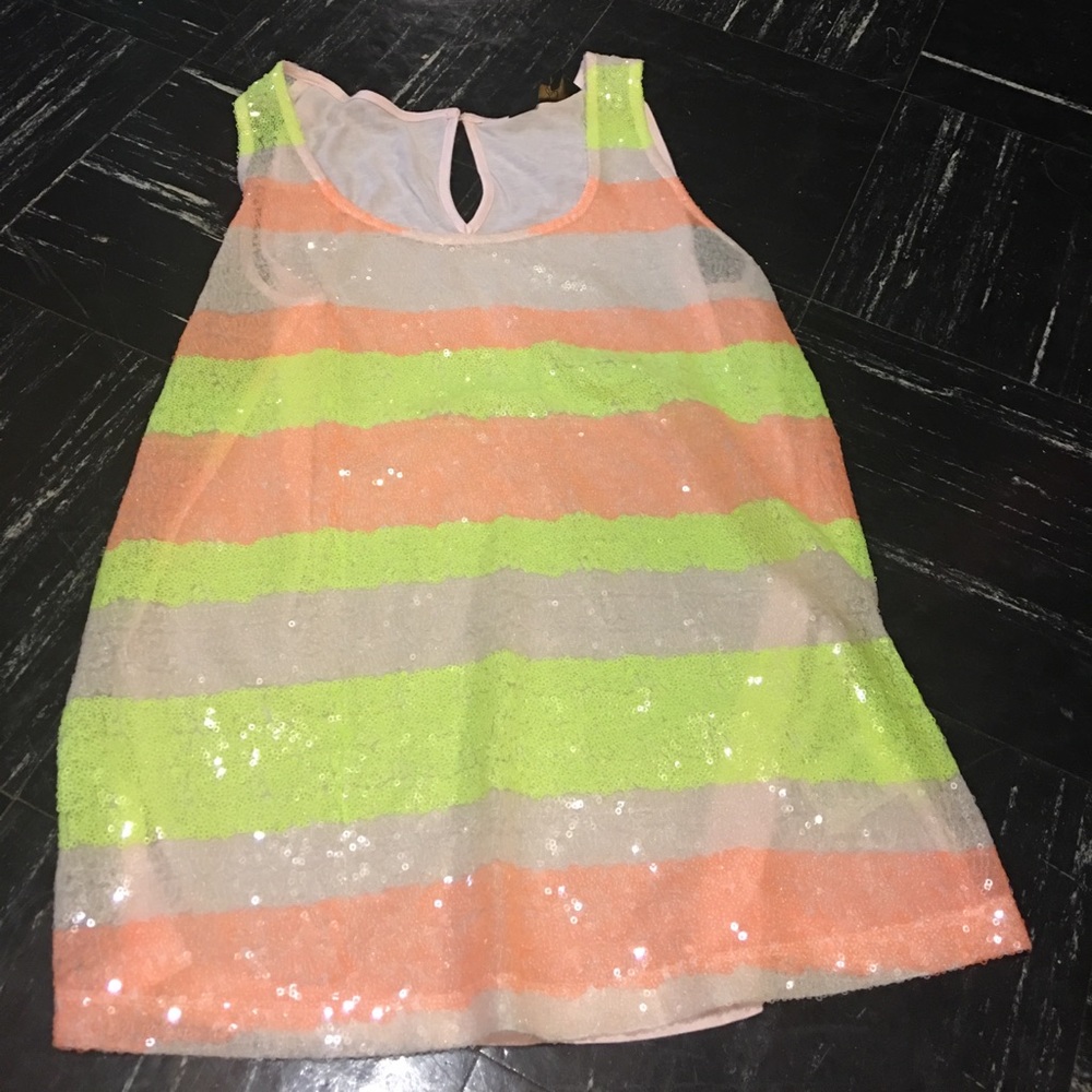 XS Neon Sequin Tank Top
