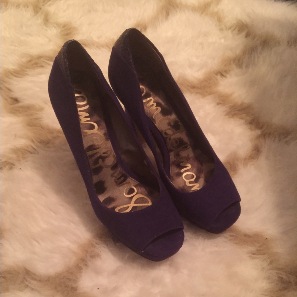 Sam Edelman Deep Purple Platform Peep-toe Pumps
