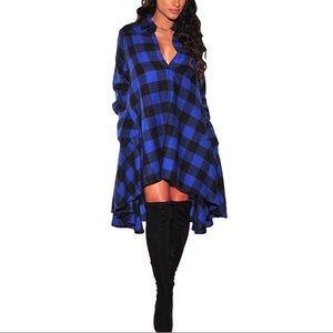 Plaid Hi-Low Dress