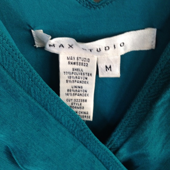 Max Studio Teal Ruffle Dress - Picture 4 of 5