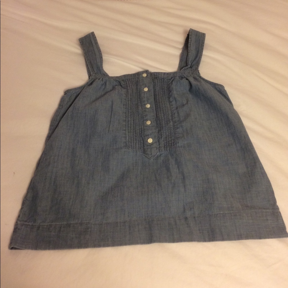J Crew 10 chambray peasant top medium