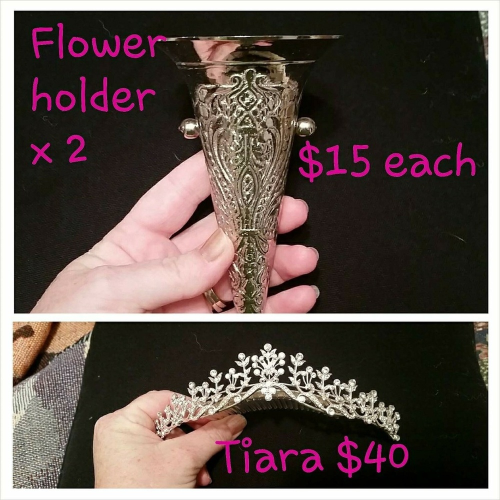 Wedding tiara and flower holder
