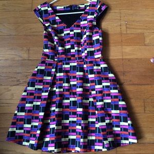 Kate Spade Saturday multicolor fit and flare dress