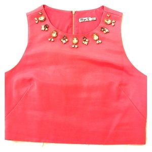 Eliza J Embellished Crop Top