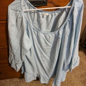 Off  shoulder baby? blue peasant top