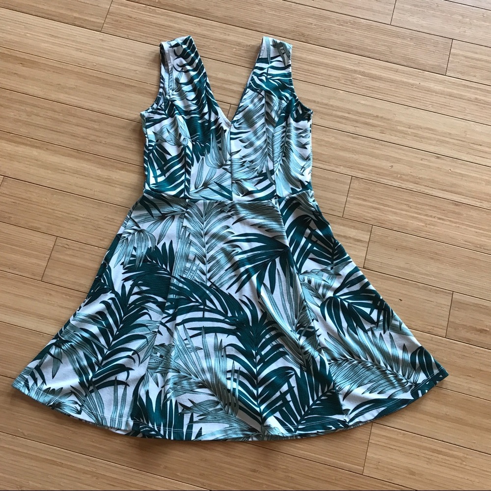 Green Floral Print Sun Dress