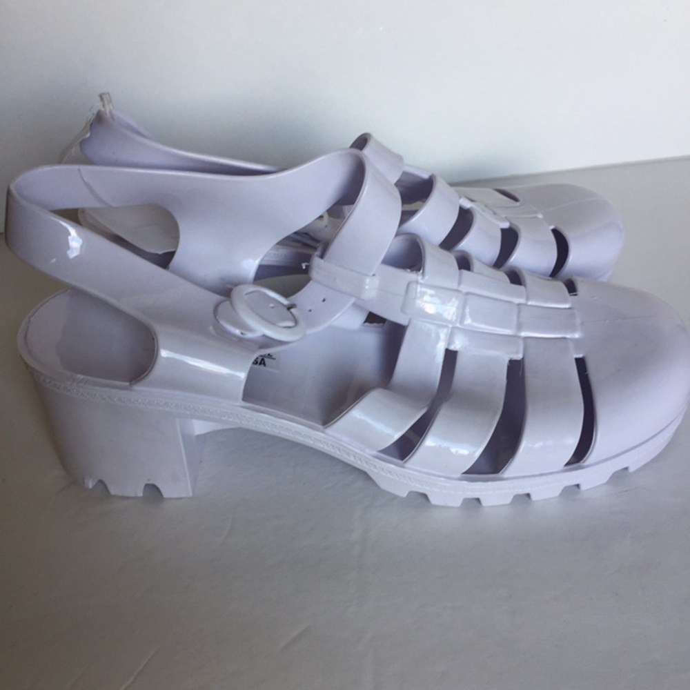 🆕 American Apparel White Woven Jelly Heels - 10 - Picture 4 of 6