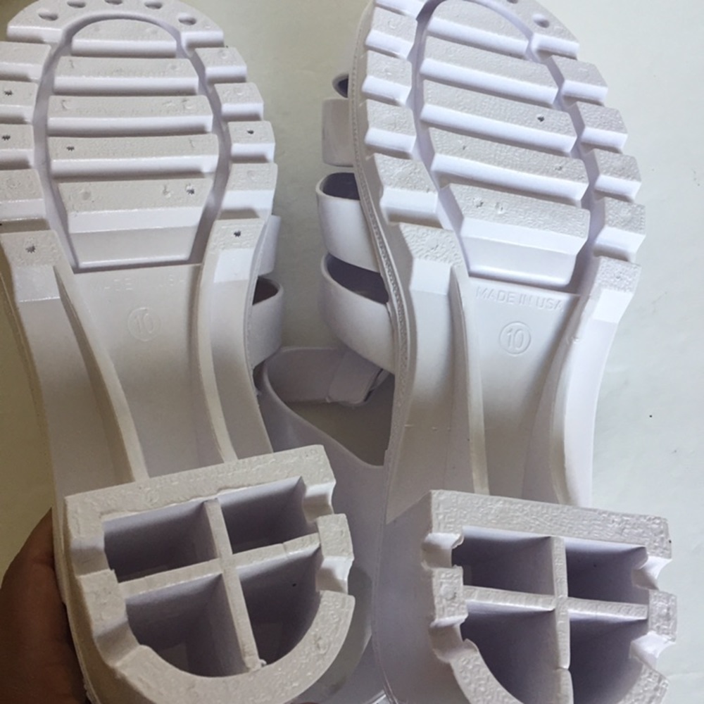 🆕 American Apparel White Woven Jelly Heels - 10 - Picture 6 of 6