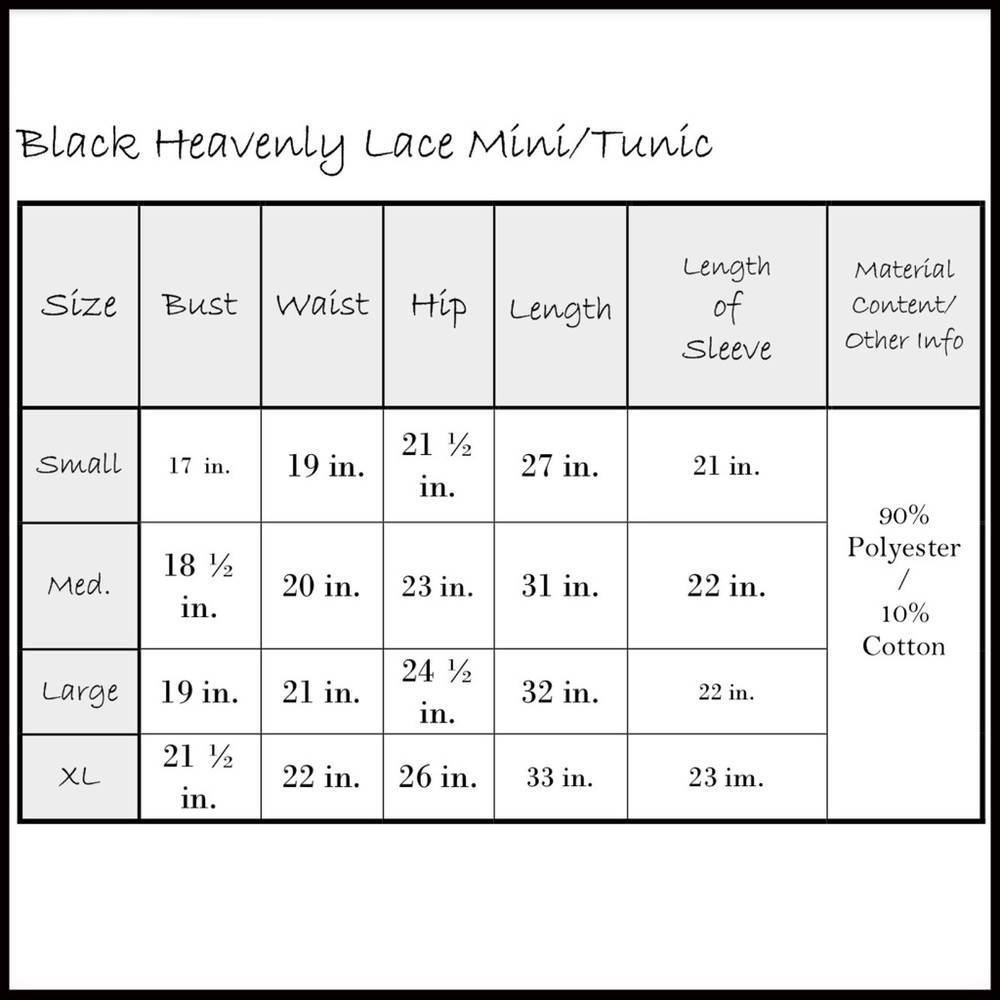 Black Heavenly Lace Tunic/Mini Dress - Picture 5 of 5