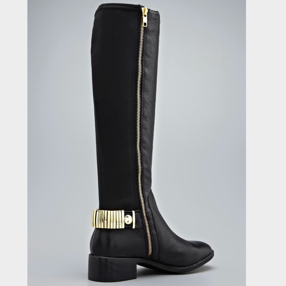 Steve Madden "Regina" Black Leather Tall Boot