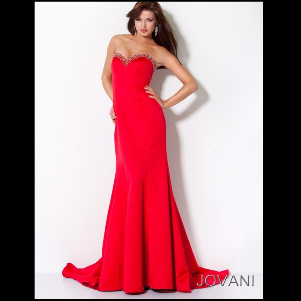 Jovani red prom pageant dress