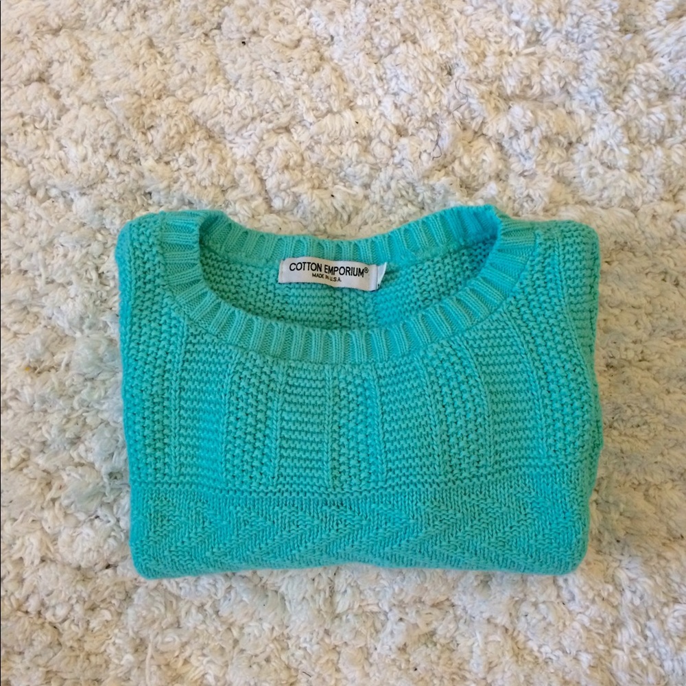 Cotton Emporium Turquoise Crop Top