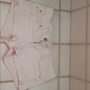 American Eagle White Midi Jean Shorts