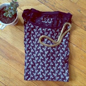 Loft half sleeve patterned tshirt