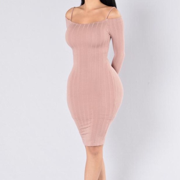 fashion nova pink off the shoulder dress