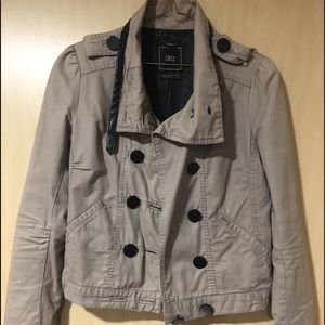 Obey double button light spring jacket gray
