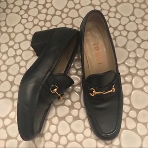 Vintage Navy Blue Gucci Horsebit Loafers - amazing