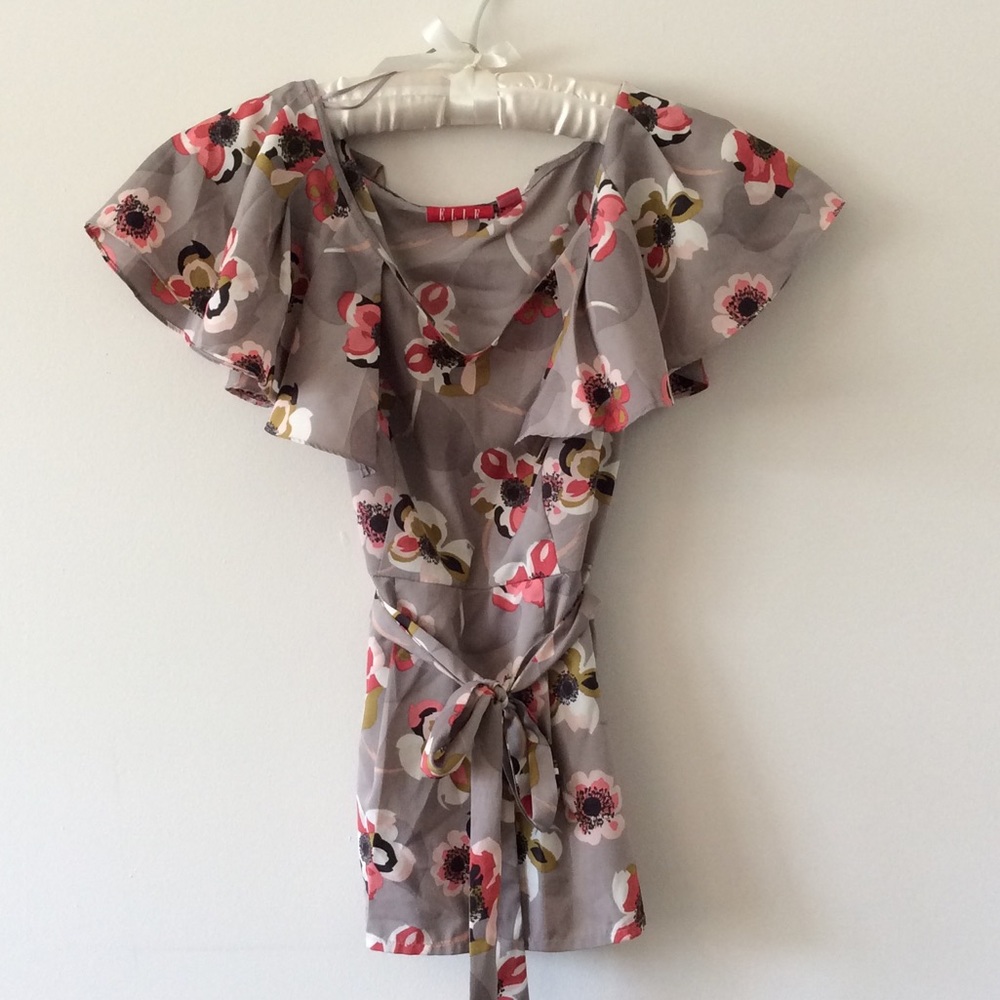 ELLE floral blouse with belt