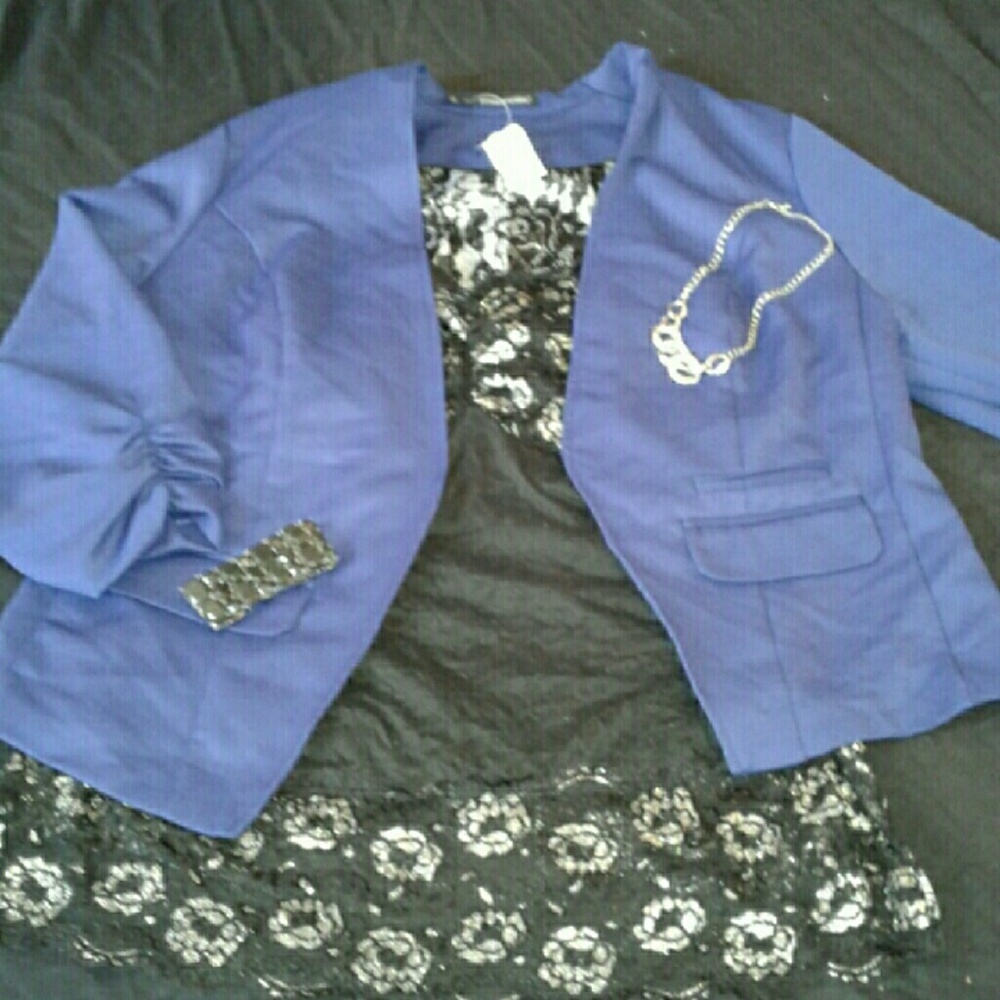 Open front plus size blazer