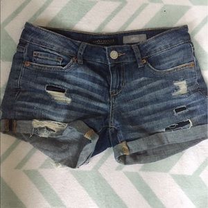 Dark navy ripped shorts