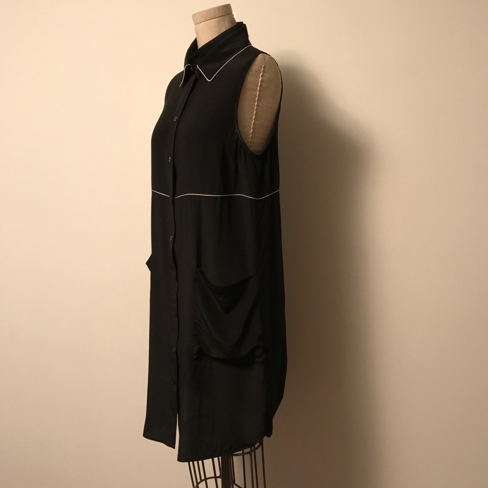 10 Crosby Derek Lam Silk Shirtdress with Piping