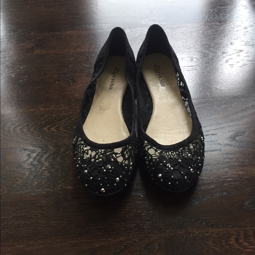 lace black flats