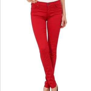 Hudson Nico MidRise Red Skinny Jeans