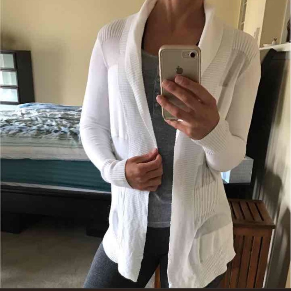 White Tommy Hilfiger Shawl Cardigan - XS