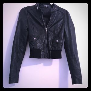 Black Vegan leather jacket size s