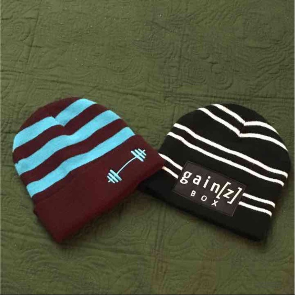 Two workout beanies