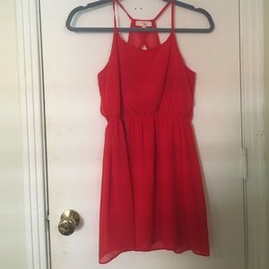 Red mini dress