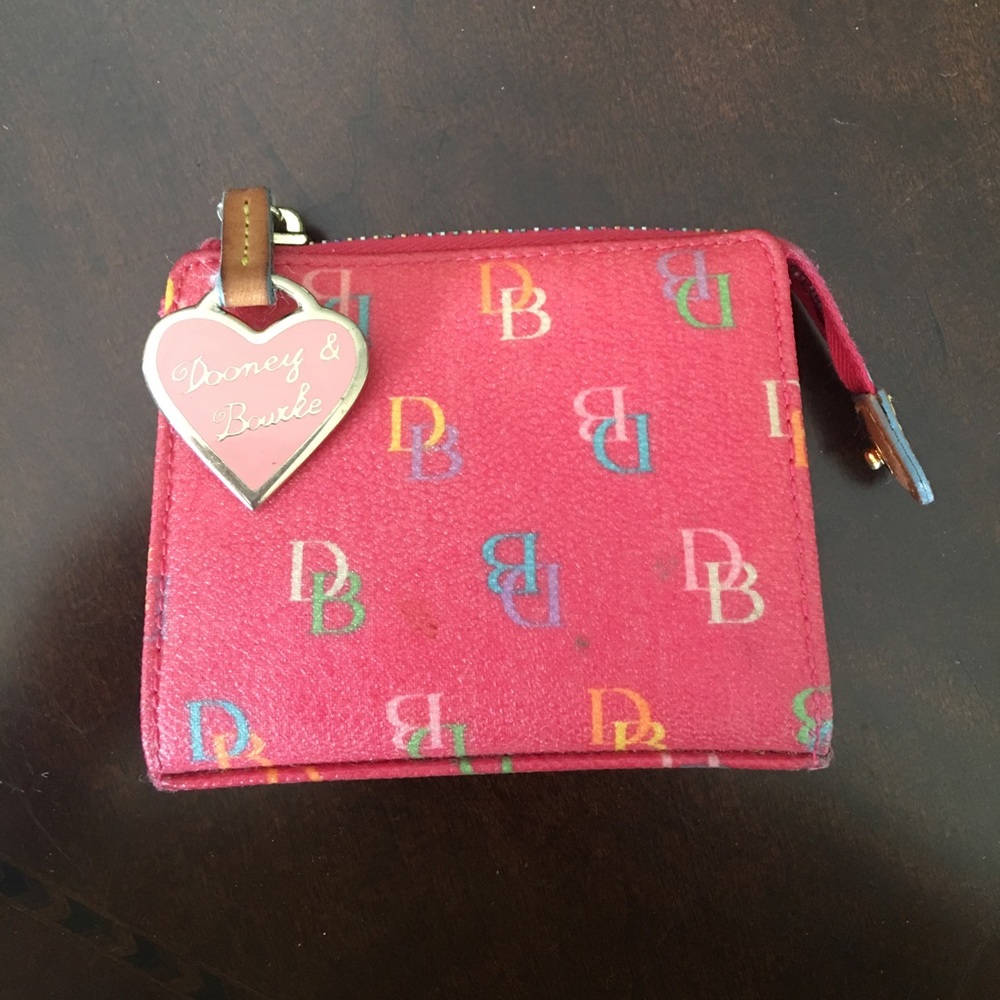 Dooney & Bourke ID holder wallet hot pink rare