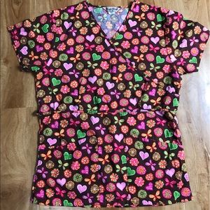 Comfy Cotton Srcubs Women's 2 Pockets Top