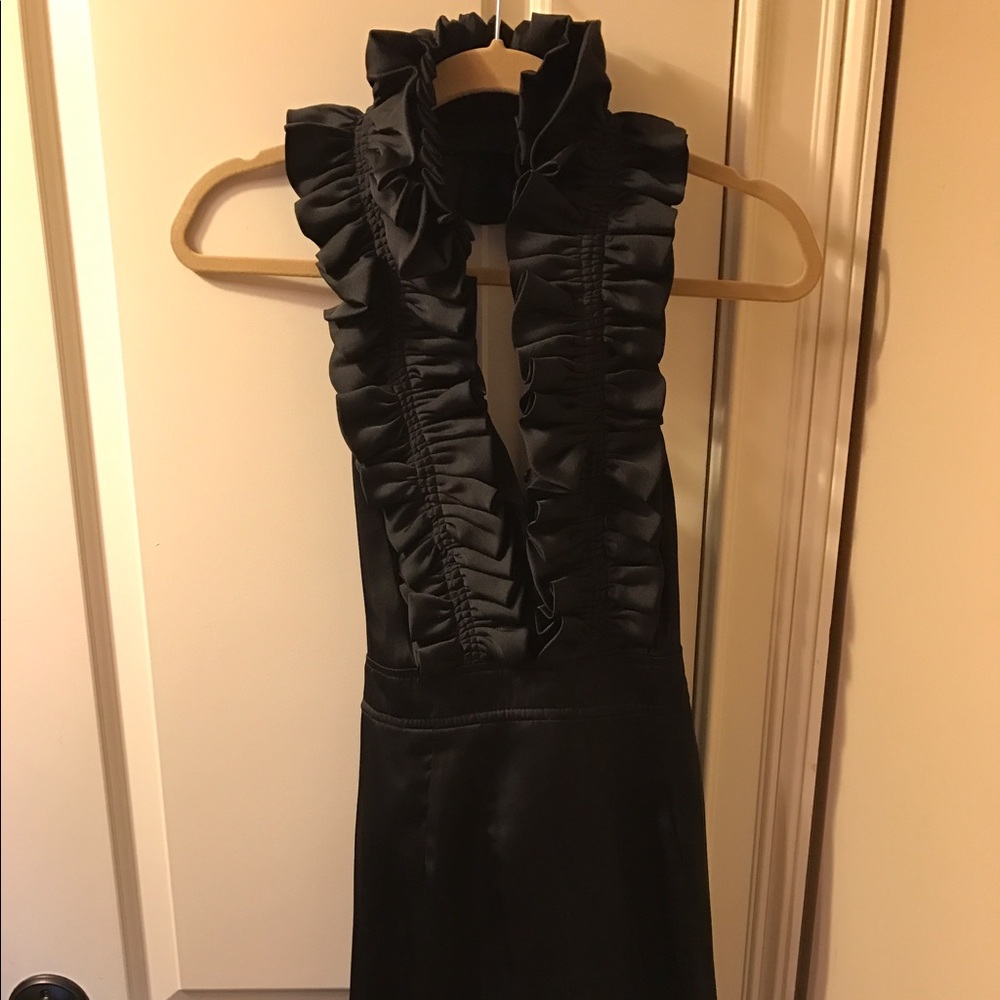 Black Ruffle Tuxedo Dress