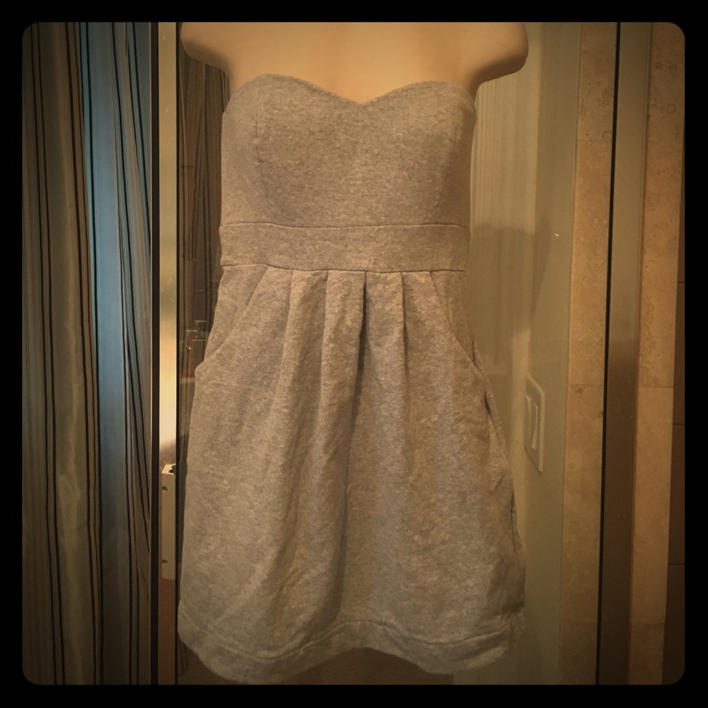 Gray LaROK strapless mini dress with pockets *SM