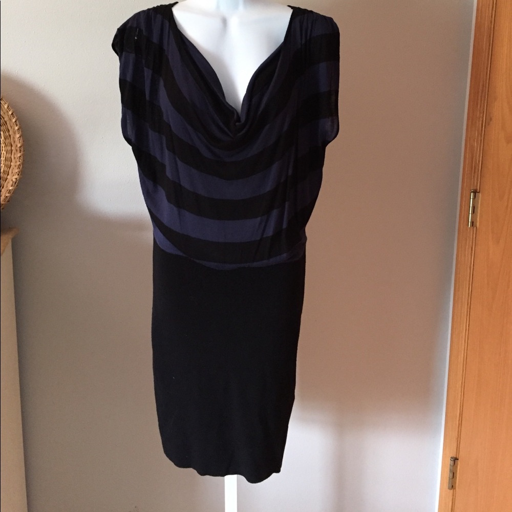Express blue and black dress