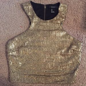 Sequined crop top