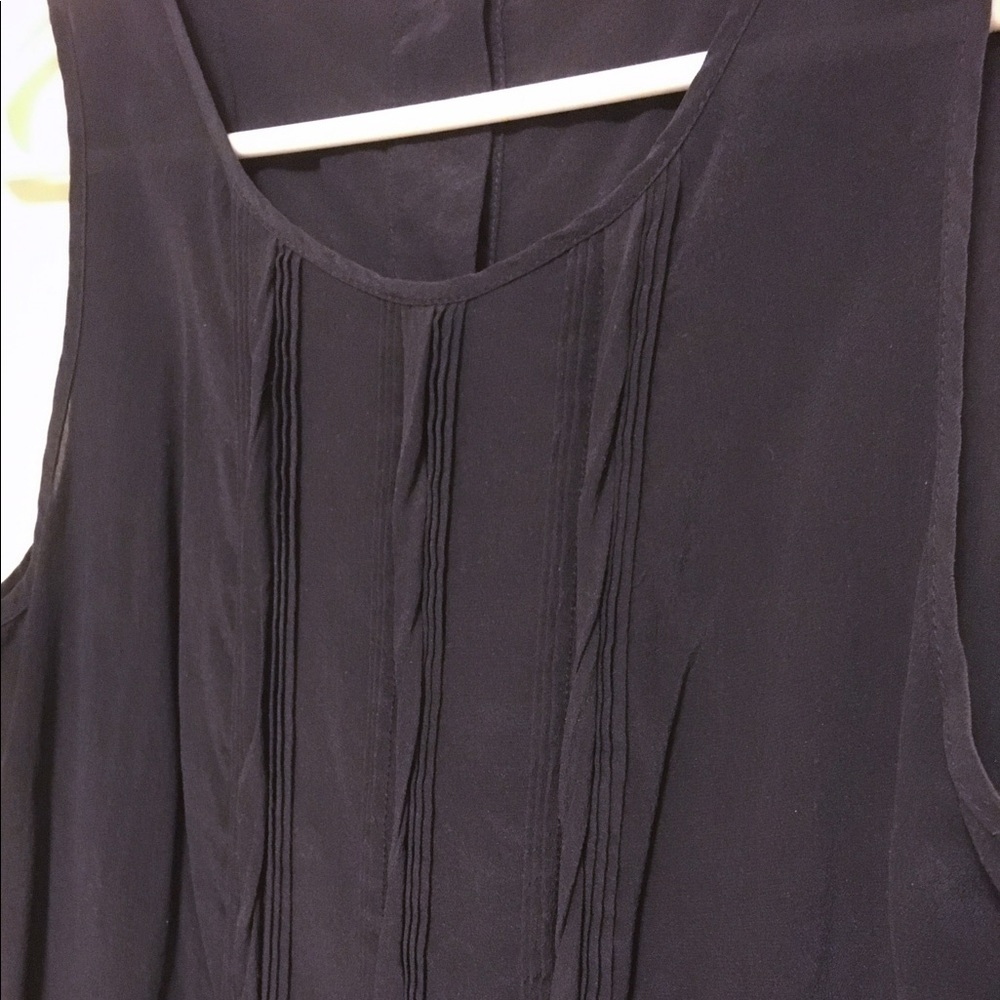 Banana Republic Navy Blue Sleeveless Silk Top