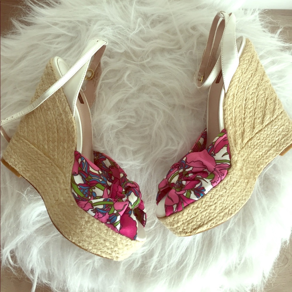 NWOT Joan & David floral espadrille wedges