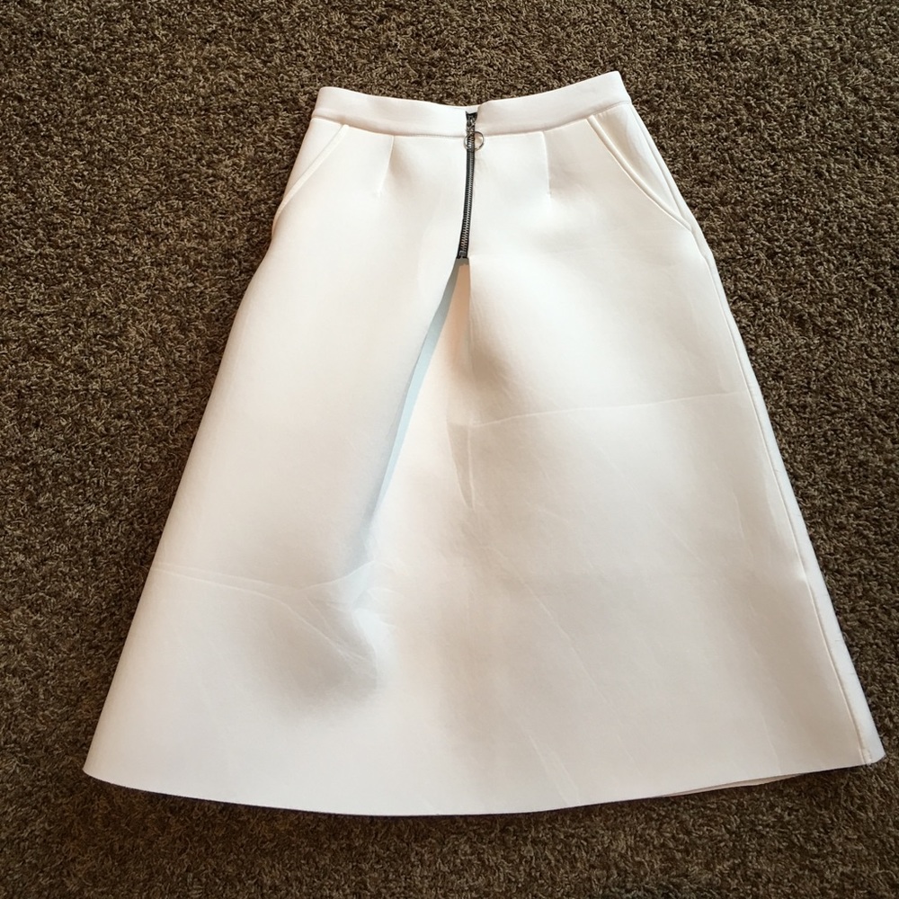 Topshop White Zipper Front Skirt