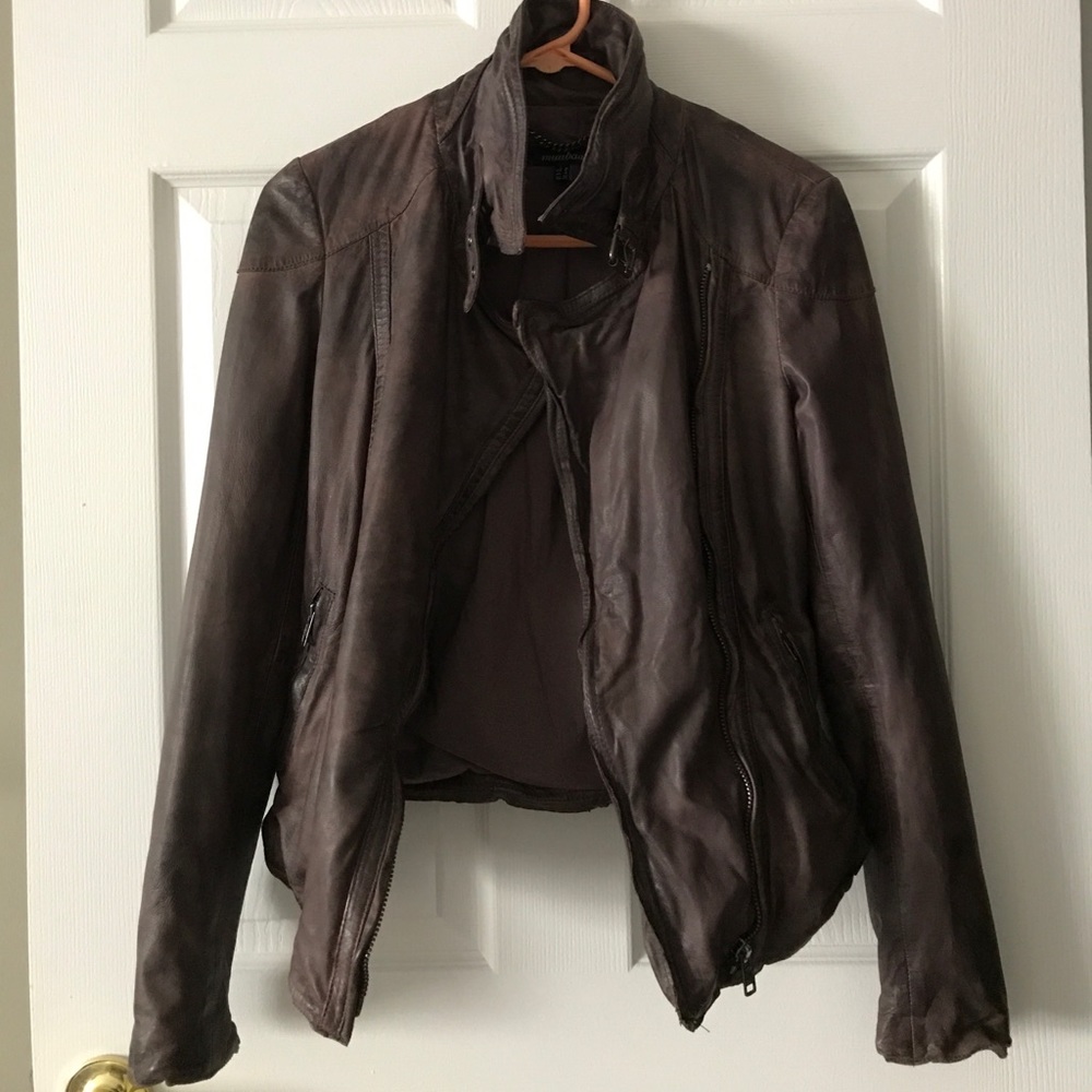 Muubaa Distressed Brown Leather Jacket SOLD🎈
