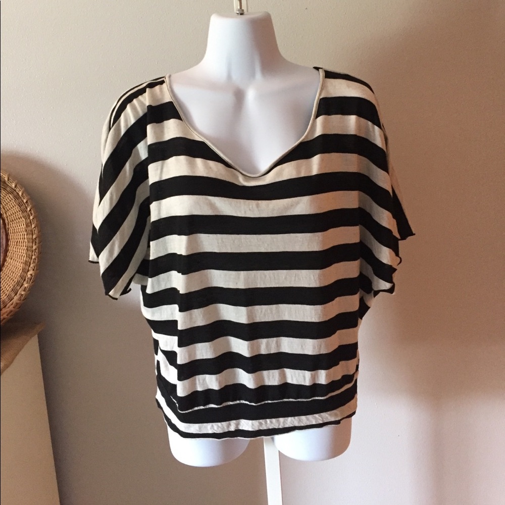 Black and white striped top