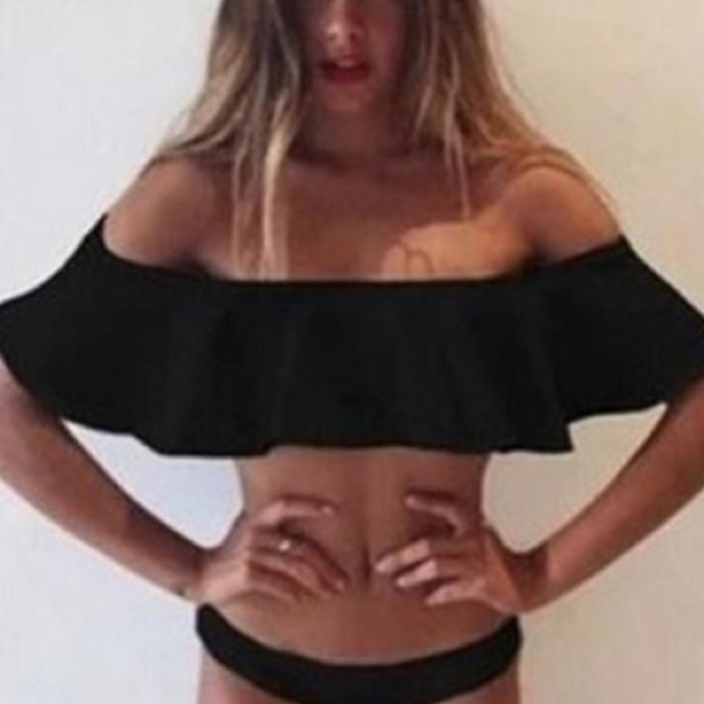 Bikini top ruffle off the shoulder