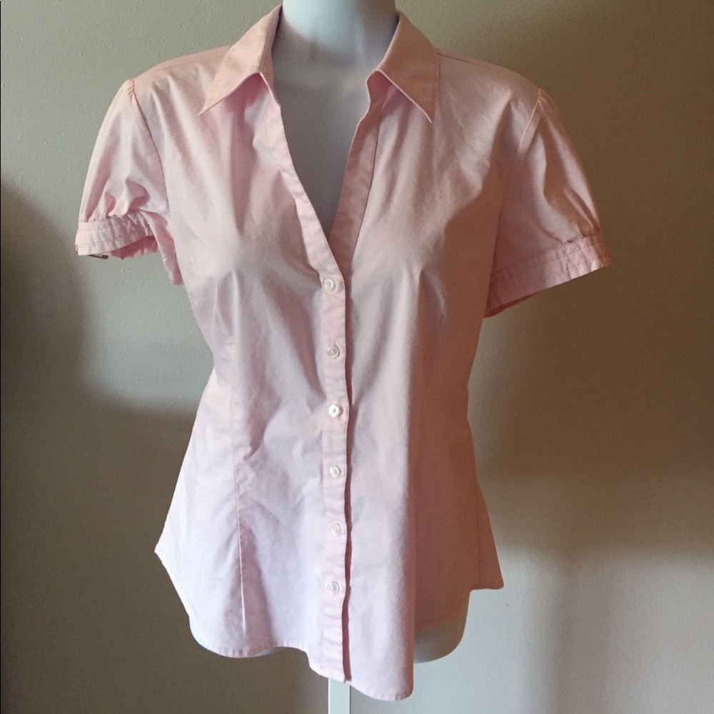 Express pink button down blouse