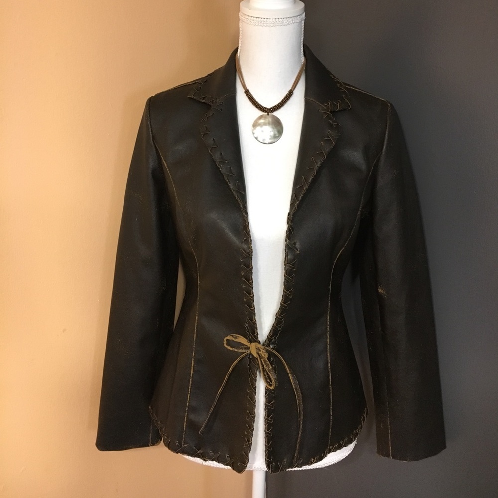 Distressed Vegan Leather Jacket, Rampage Outerwear