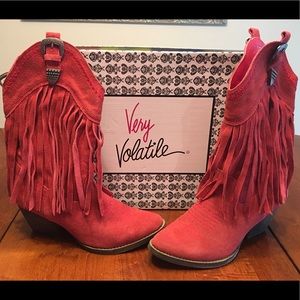 Volatile Hillside fringe cowboy western boots