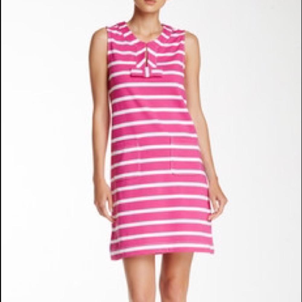 Kate Spade pink and white striped tropez dress