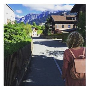 SALE ✨ blush pink leather backpack